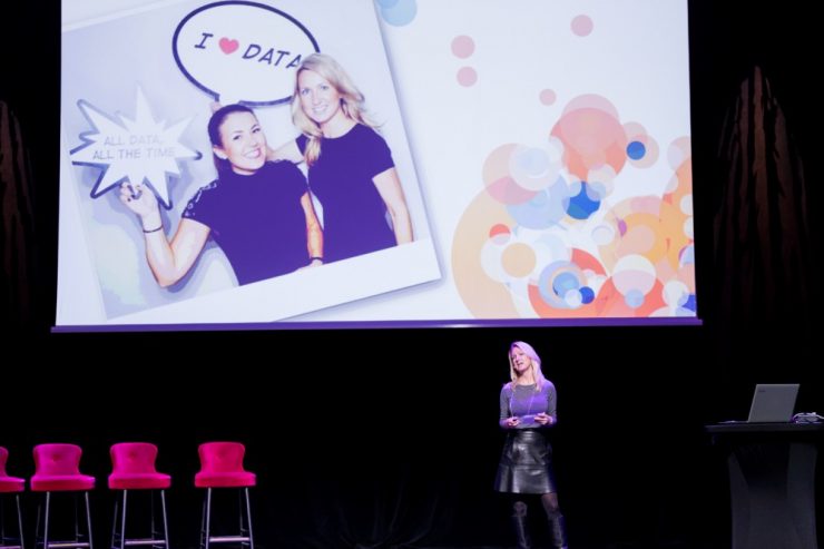 Linda Borelius presenting at Nordic Women and Data Summit 2018